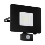 Eglo Luce Da Parete Faedo 3 Aluminium Nero 31W 3400lm - 850 Bianco Freddo | IP44 - Sensore Di Movimento
