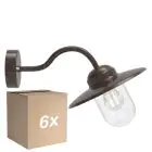 Confezione Multipack 6x Nordlux Luxembourg Luce Da Parete Metallo e Vetro Arrugginito | IP54 - Adatto per E27